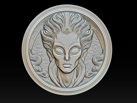 Alien relief model 3D Print Model