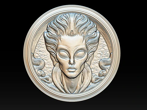 Alien relief model 3D Print Model