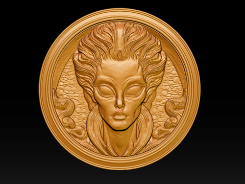 Alien relief model 3D Baskı Modeli