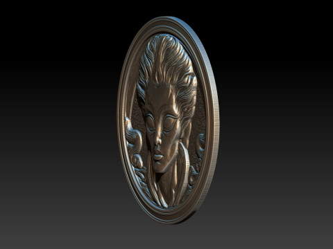 Alien relief model 3D Baskı Modeli