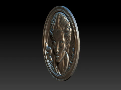Alien relief model 3D Print Model