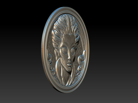 Alien relief model 3D Baskı Modeli