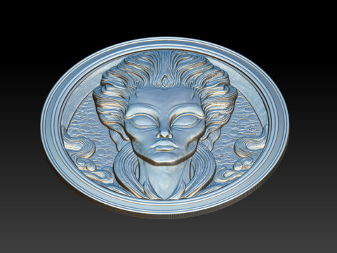 Alien relief model 3D Baskı Modeli
