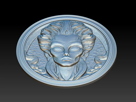 Alien relief model 3D Print Model