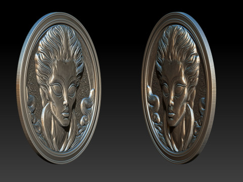 Alien relief model 3D Baskı Modeli