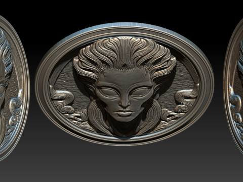 Alien relief model 3D Baskı Modeli