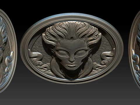 Alien relief model 3D Print Model