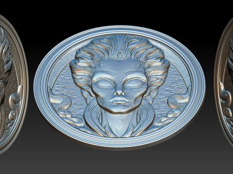 Alien relief model 3D Baskı Modeli