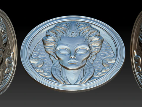 Alien relief model 3D Print Model