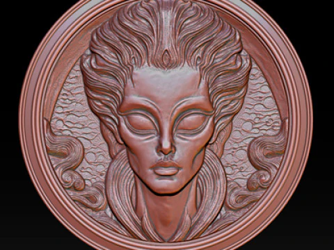 Alien relief model 3D Print Model