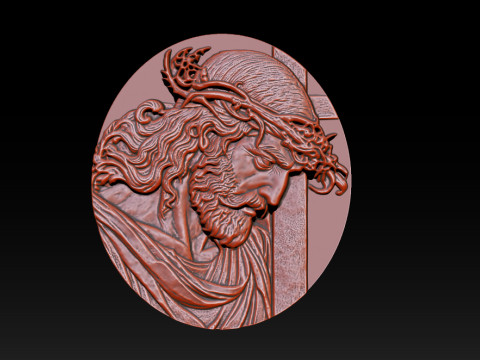 Jesus Face Bas Relief 3Dプリントモデル