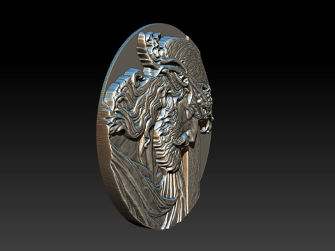 Jesus Face Bas Relief 3D Print Model
