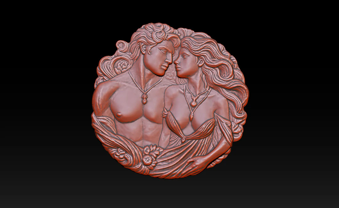 Eternal Love Relief Model 3D Print Model .c4d .max .obj .3ds .fbx .stl .blend 