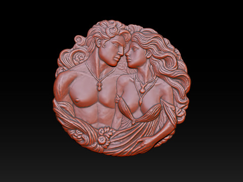 Eternal Love Relief Model 3Dプリントモデル