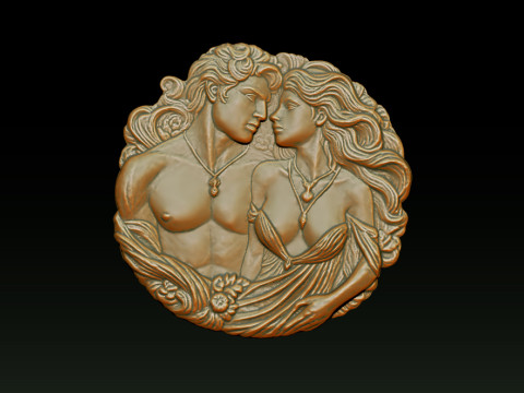 Eternal Love Relief Model 3Dプリントモデル