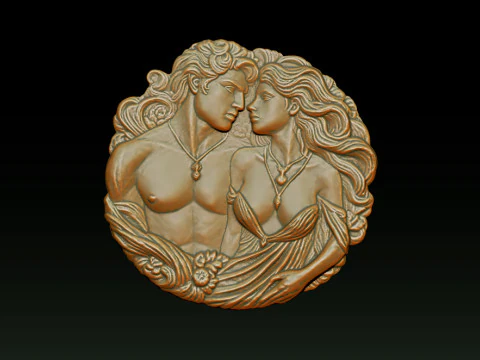 Eternal Love Relief Model 3D Print Model