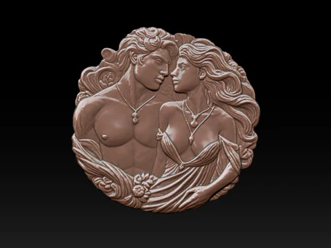 Eternal Love Relief Model 3D Print Model