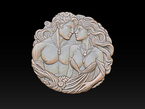 Eternal Love Relief Model 3Dプリントモデル