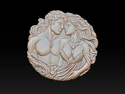 Eternal Love Relief Model 3D Print Model