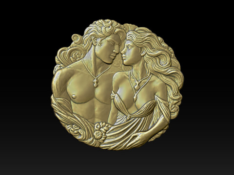 Eternal Love Relief Model 3Dプリントモデル