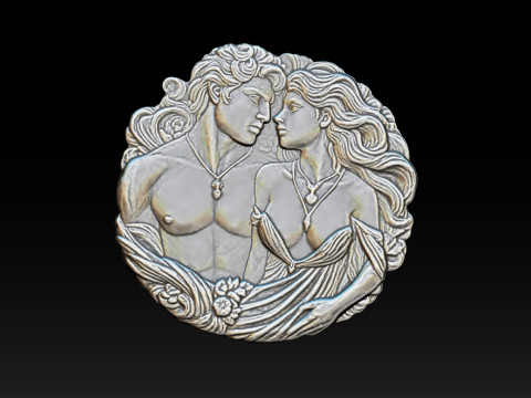 Eternal Love Relief Model 3Dプリントモデル