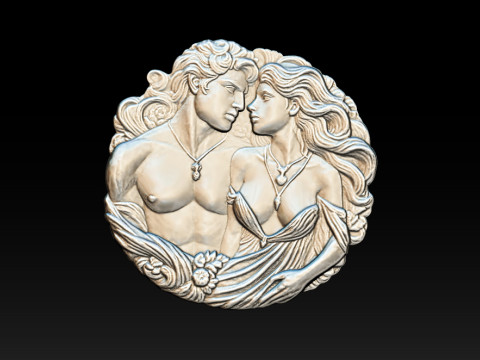 Eternal Love Relief Model 3Dプリントモデル
