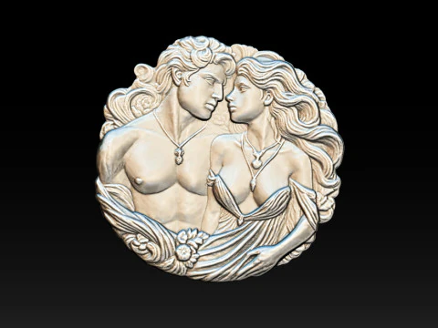 Eternal Love Relief Model 3D Print Model