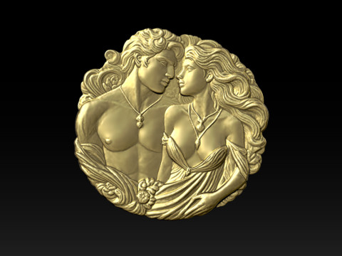 Eternal Love Relief Model 3Dプリントモデル