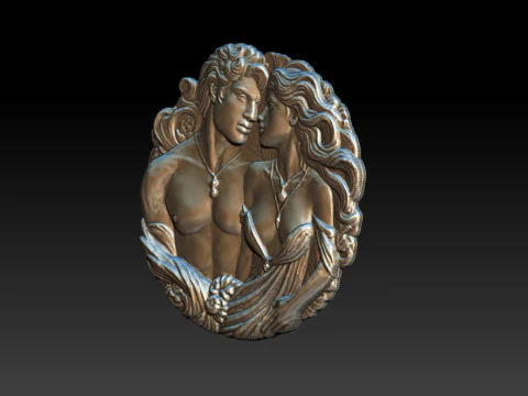 Eternal Love Relief Model 3D Print Model