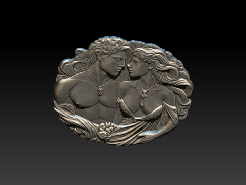 Eternal Love Relief Model 3Dプリントモデル
