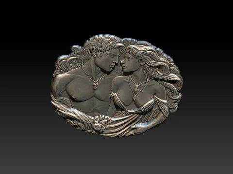 Eternal Love Relief Model 3D Print Model