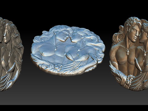 Eternal Love Relief Model 3Dプリントモデル
