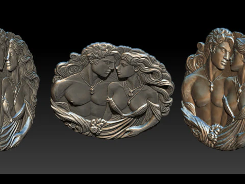Eternal Love Relief Model 3D Print Model