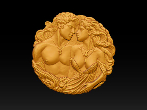 Eternal Love Relief Model 3Dプリントモデル