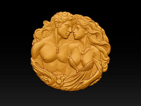 Eternal Love Relief Model 3D Print Model