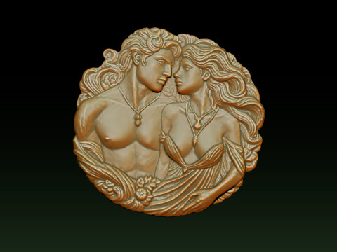 Eternal Love Relief Model 3Dプリントモデル