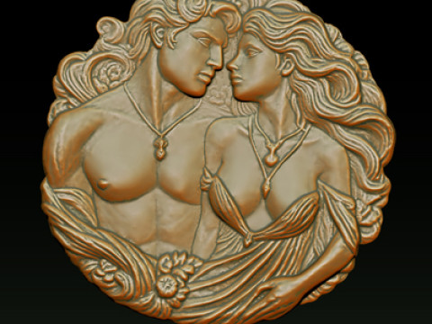 Eternal Love Relief Model 3Dプリントモデル