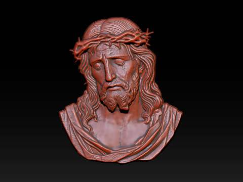 Jesus Face Bas Relief 3D Baskı Modeli