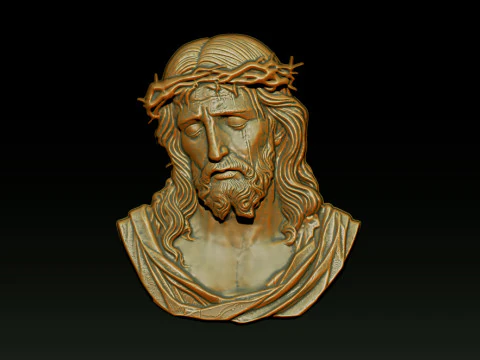 Bajorrelieve del rostro de Jes&uacute;s Modelo de impresión 3D