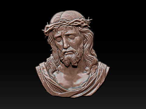 Jesus Face Bas Relief 3Dプリントモデル