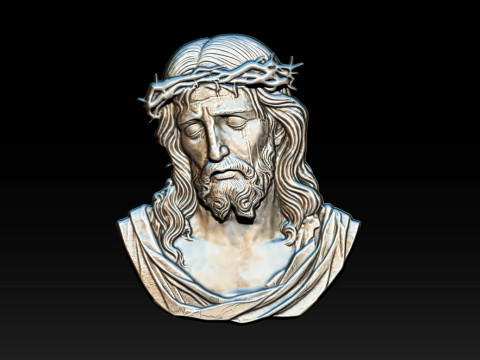 Jesus Face Bas Relief 3Dプリントモデル
