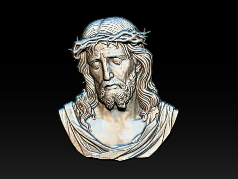 Bajorrelieve del rostro de Jes&uacute;s Modelo de impresión 3D