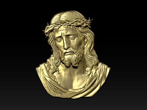Jesus Face Bas Relief 3Dプリントモデル