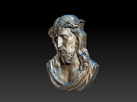 Bajorrelieve del rostro de Jes&uacute;s Modelo de impresión 3D