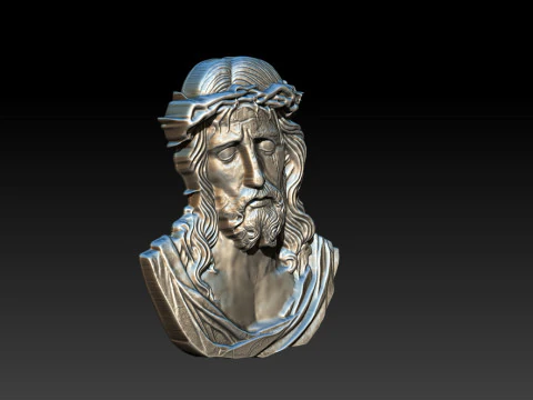 Bajorrelieve del rostro de Jes&uacute;s Modelo de impresión 3D