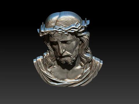 Bajorrelieve del rostro de Jes&uacute;s Modelo de impresión 3D
