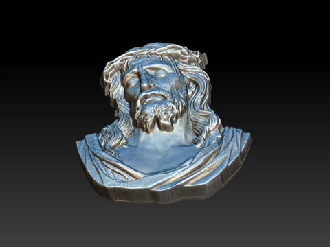 Bajorrelieve del rostro de Jes&uacute;s Modelo de impresión 3D