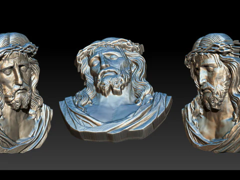 Bajorrelieve del rostro de Jes&uacute;s Modelo de impresión 3D