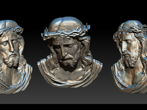 Jesus Face Bas Relief 3Dプリントモデル