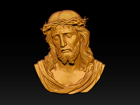Bajorrelieve del rostro de Jes&uacute;s Modelo de impresión 3D